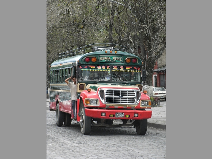 Chicken-Bus in Antigua - Guatemala
